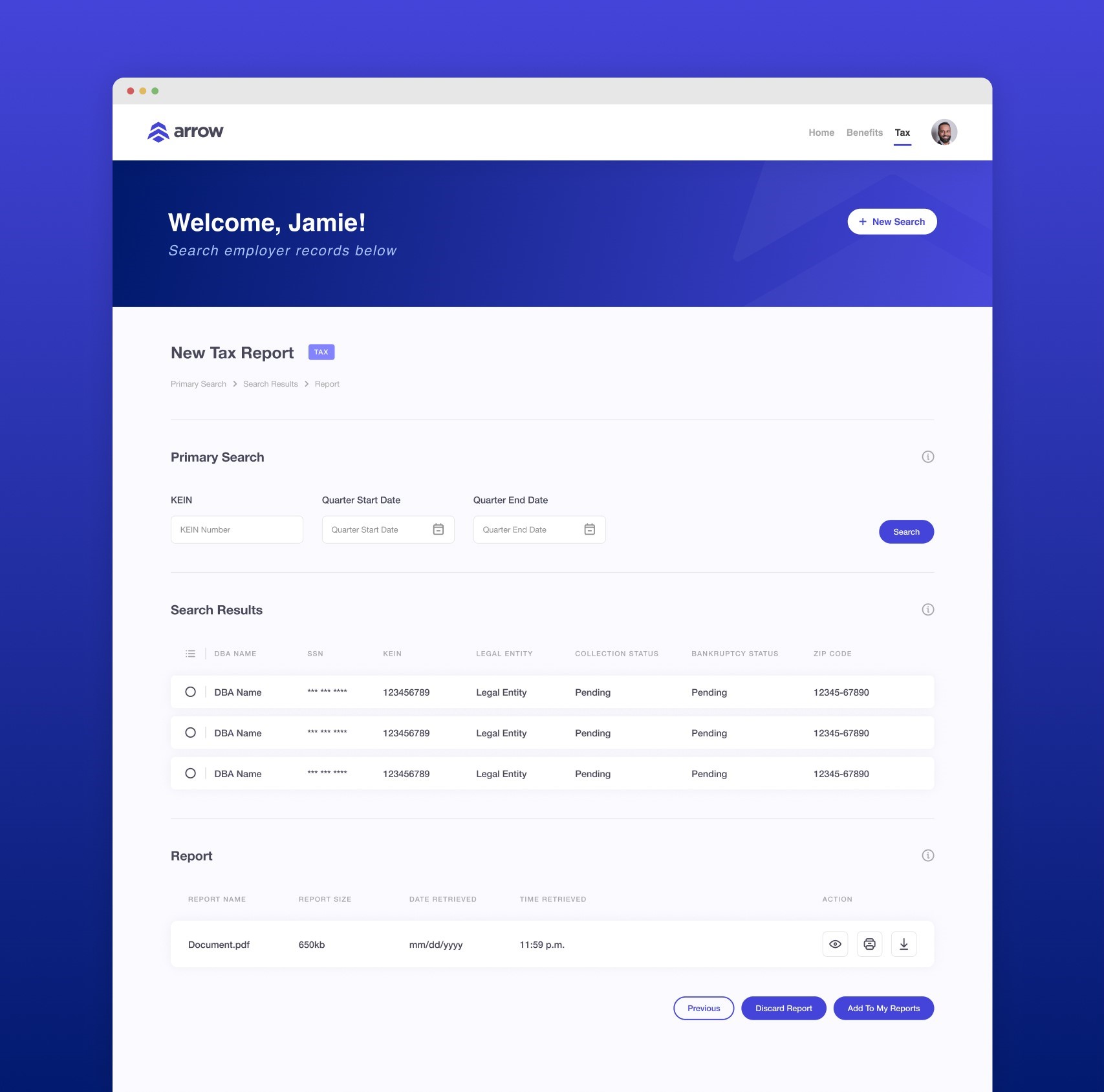 Arrow Final Design Tax